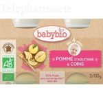 BABYBIO Fruits - Petits pots Pomme / Coing dès 4 mois 2x130g