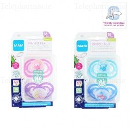 MAM Sucettes +18 mois perfect Nuit silicone Hibou / Renard