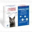 CLEMENT THEKAN Fiprokil duo chats pipettes antiparasitaires externes x4