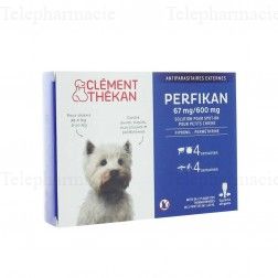 CLEMENT THEKAN Perfikan 67mg / 600mg solution pour petits chiens 4 pipettes